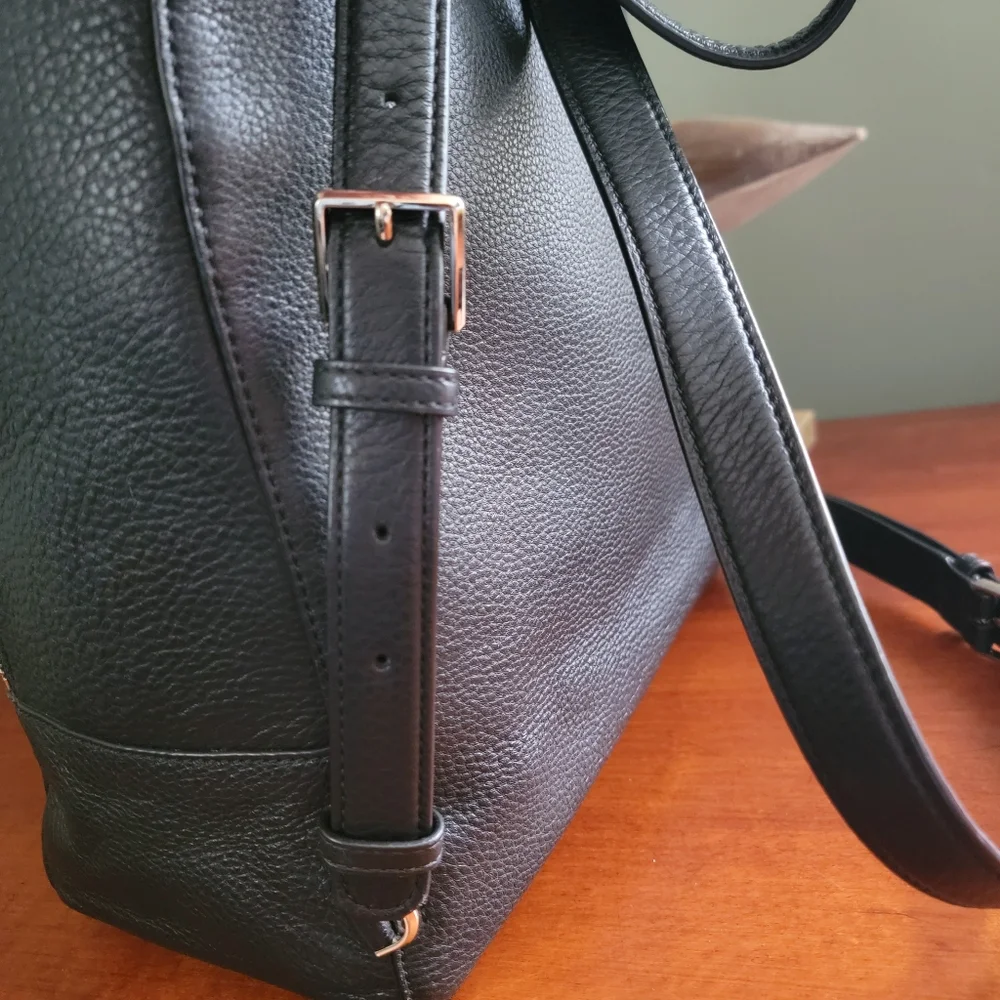 Kate Spade WKRU5945 Jackson Black Pebbled Leather Backpack Bag